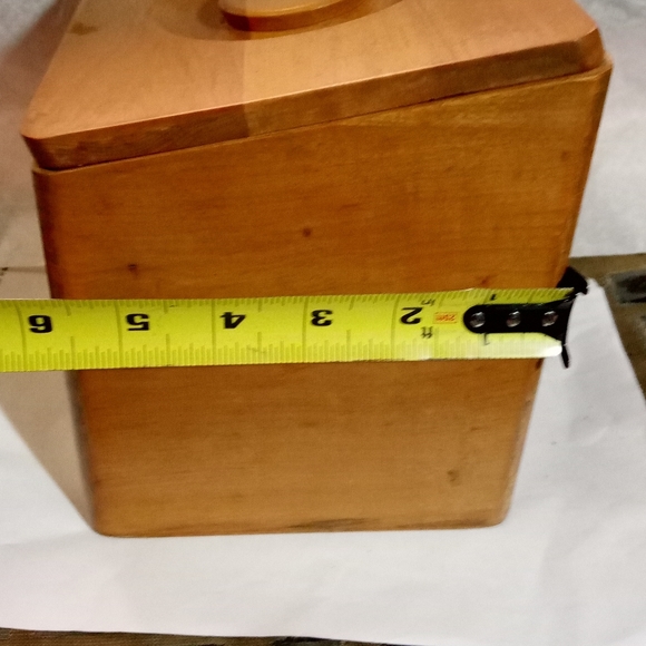 Vintage 4 PC Solid Wooden Canister Set Square,I'd century Modern - Picture 7 of 8